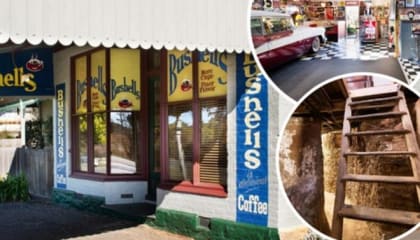 Maldon: Former Bushells corner store with rockin’ 1950s garage diner for sale